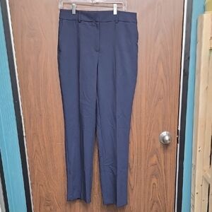 Hilary Radley Navy Blue Mid Rise Straight Leg Dress Pants